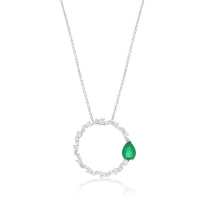 Emerald and Diamond Circle Of Life Pendant