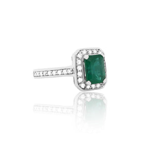Radiant Cut Emerald Ring