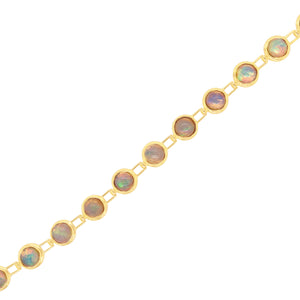 Round Opal 14K Yellow Gold Bracelet