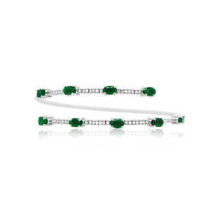 Oval Shaped Emerald Bangle Bracelet