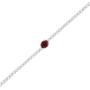 Oval Ruby and Diamond Bracelet