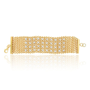 Diamond 14K Yellow Gold Woven Bracelet