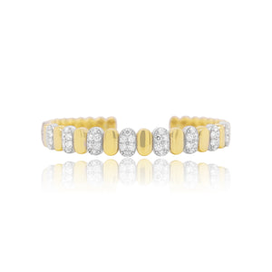 Alternating Gold and Diamond Bangle