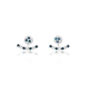 Blue Diamond Stud And Jacket Earrings