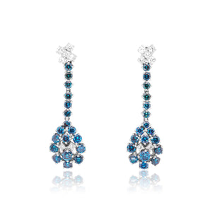 Blue Diamond Drop Earrings