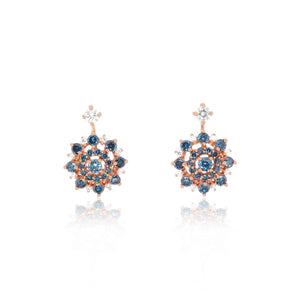 Blue Diamond Star Earrings