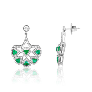 Trillion Emerald Drop Earrings