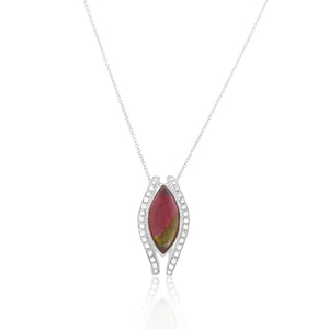 Cabochon Bicolored Tourmaline Pendant