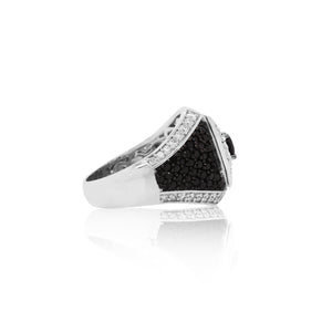 Black Diamond Geometric Gents Ring