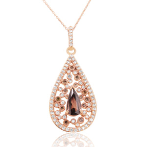 Pear Shape Cognac Diamond Bubble Pendant