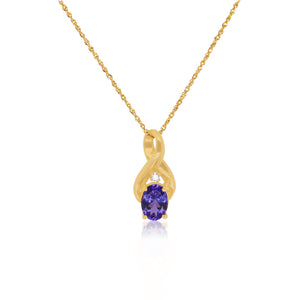 Oval Tanzanite Twist Pendant