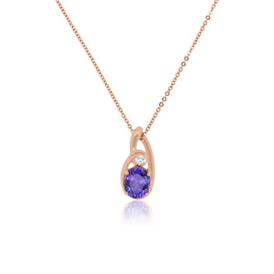 Oval Tanzanite With Diamond Accent Pendant