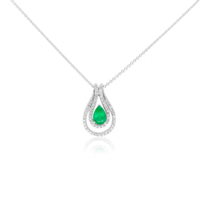 Pear Shape Emerald Drop Pendant
