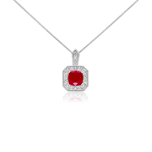 Cushion Cut Ruby Vintage Pendant