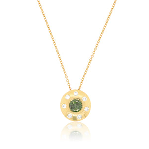 Round Green Diamond Pendant