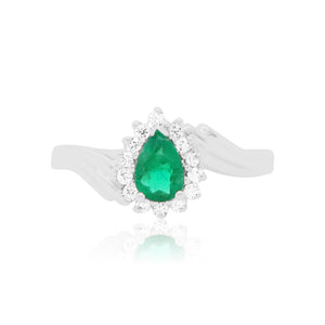 Pear Shape Emerald Swirl Ring