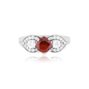 Round Red Diamond Vintage Ring