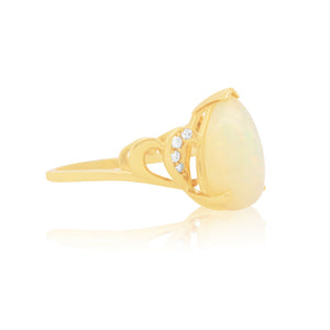 Pear Shape Opal Modern Ring