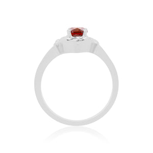 Beautiful Round Red Diamond Art Deco Ring