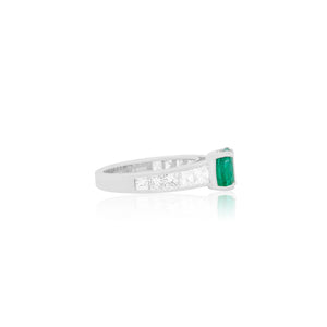 Round Emerald Half Eternity Ring