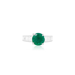 Round Emerald Half Eternity Ring