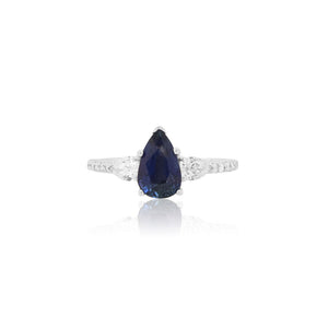Pear Shape Sapphire Half Eternity Ring