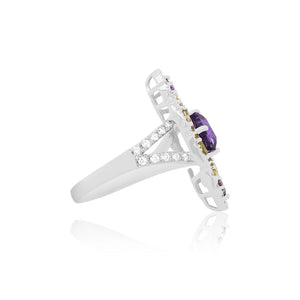 Purple Sapphire Art Deco Ring