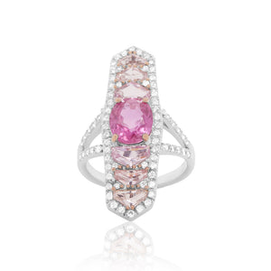 Pink Sapphire Art Deco Cocktail Ring