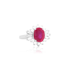 Oval Ruby Antique Design Ring