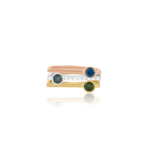 Tri Color Multicolor Diamond Ring