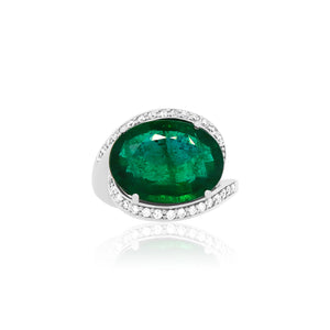 Bypass Oval Emerald Ring