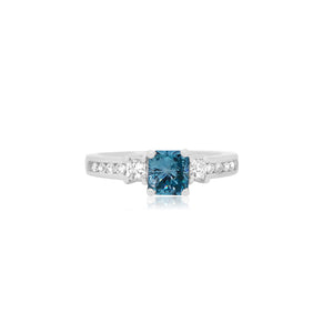 Cushion Blue Diamond Ring