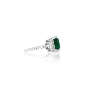 Emerald Cut Emerald Baguette Diamond Ring