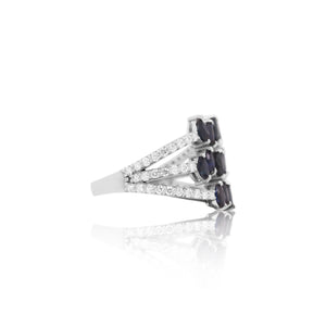 Marquise Sapphire Diamond Ring